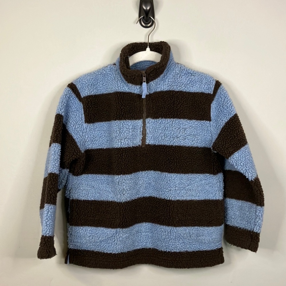 Mini Boden striped fleece pullover